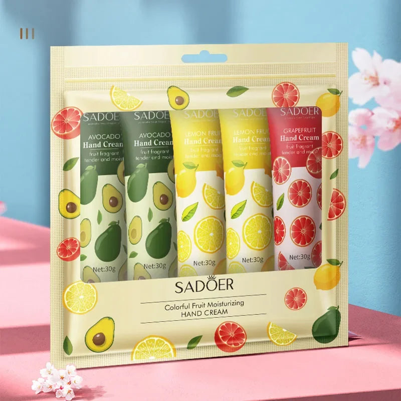 SADOER Fruit Plant Hand Cream Set – 5pcs